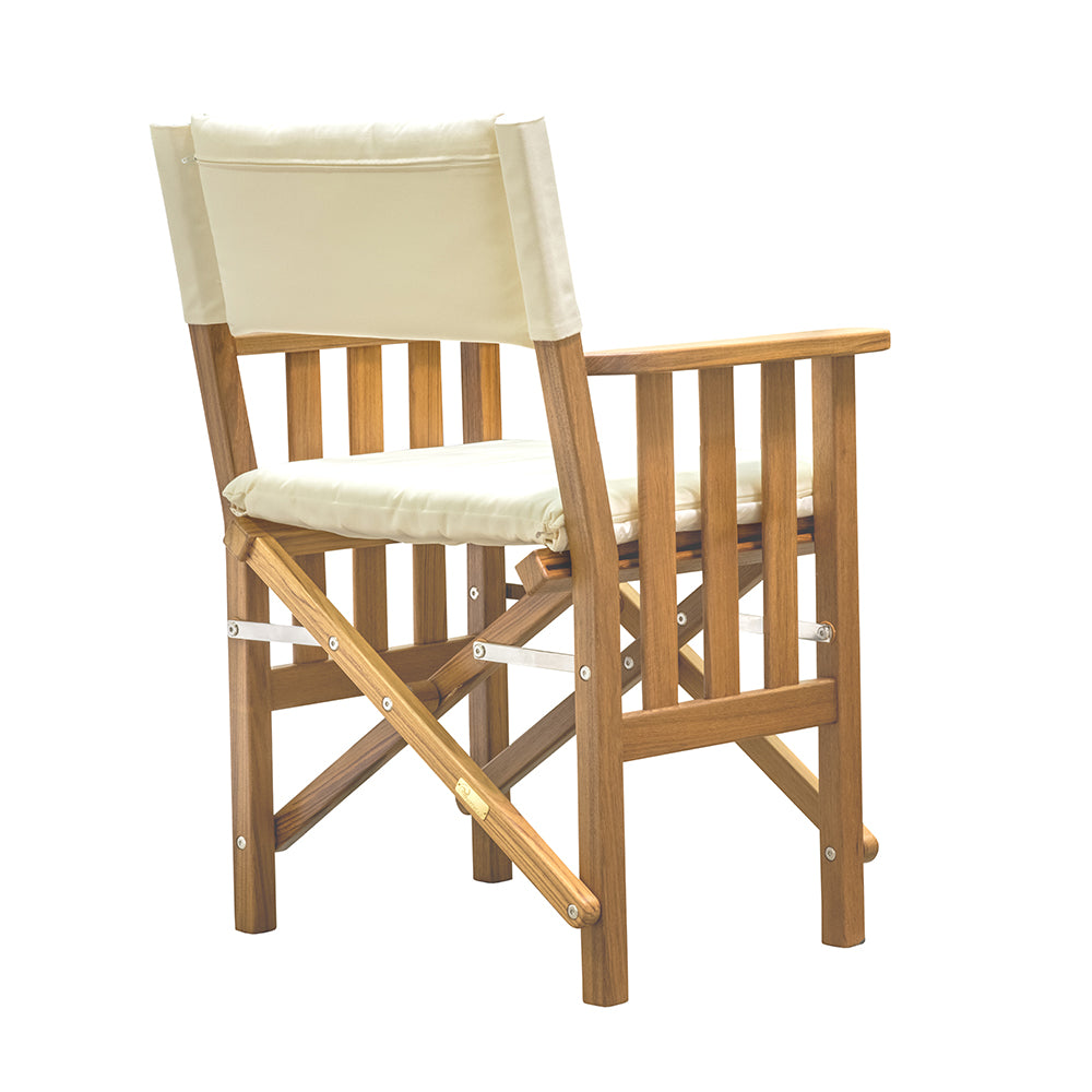 Whitecap Directors Chair II wCream Cushion  Teak 61053