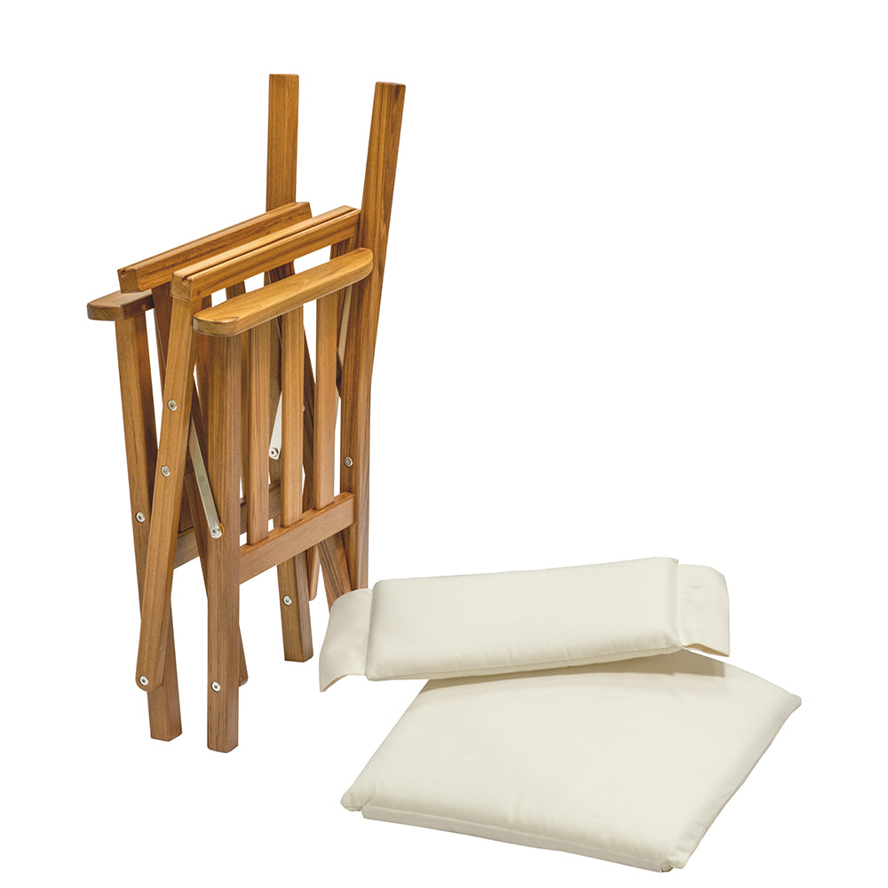 Whitecap Directors Chair II wCream Cushion  Teak 61053
