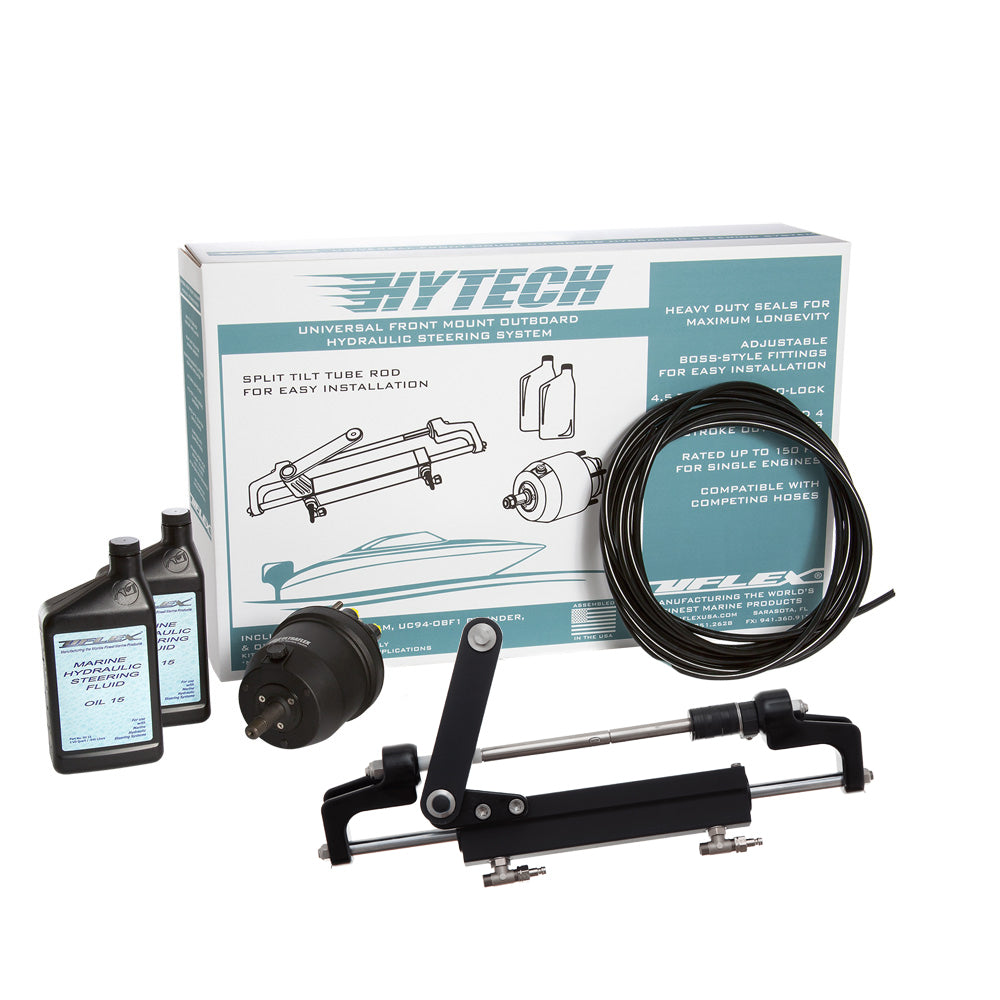 Uflex HYTECH 11 Front Mount OB System up to 175HP  Includes UP20 FM Helm 2qts of Oil UC95OBF Cylinder  40 Tubing HYTECH