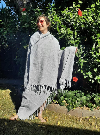 Solid Grey Mexican Blanket