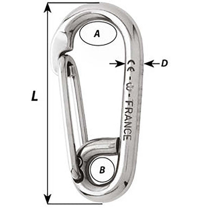Wichard Symmetric Carbine Hook  Length 100mm  1332 02316