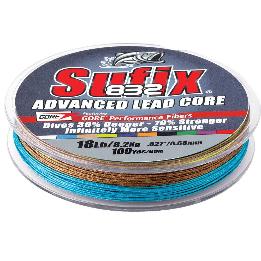 Sufix 832 Advanced Lead Core  18lb  10Color Metered  100 yds 658118MC