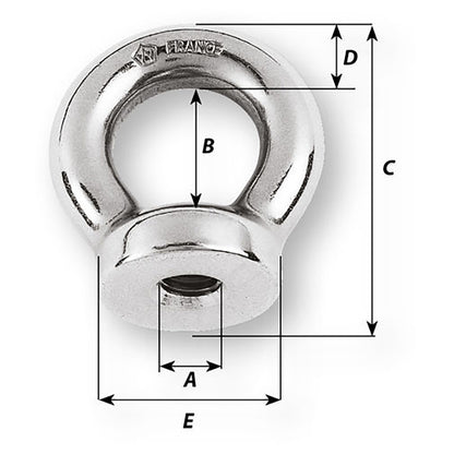Wichard 10mm Eye Nut  Thread M10 x 150mm 06355