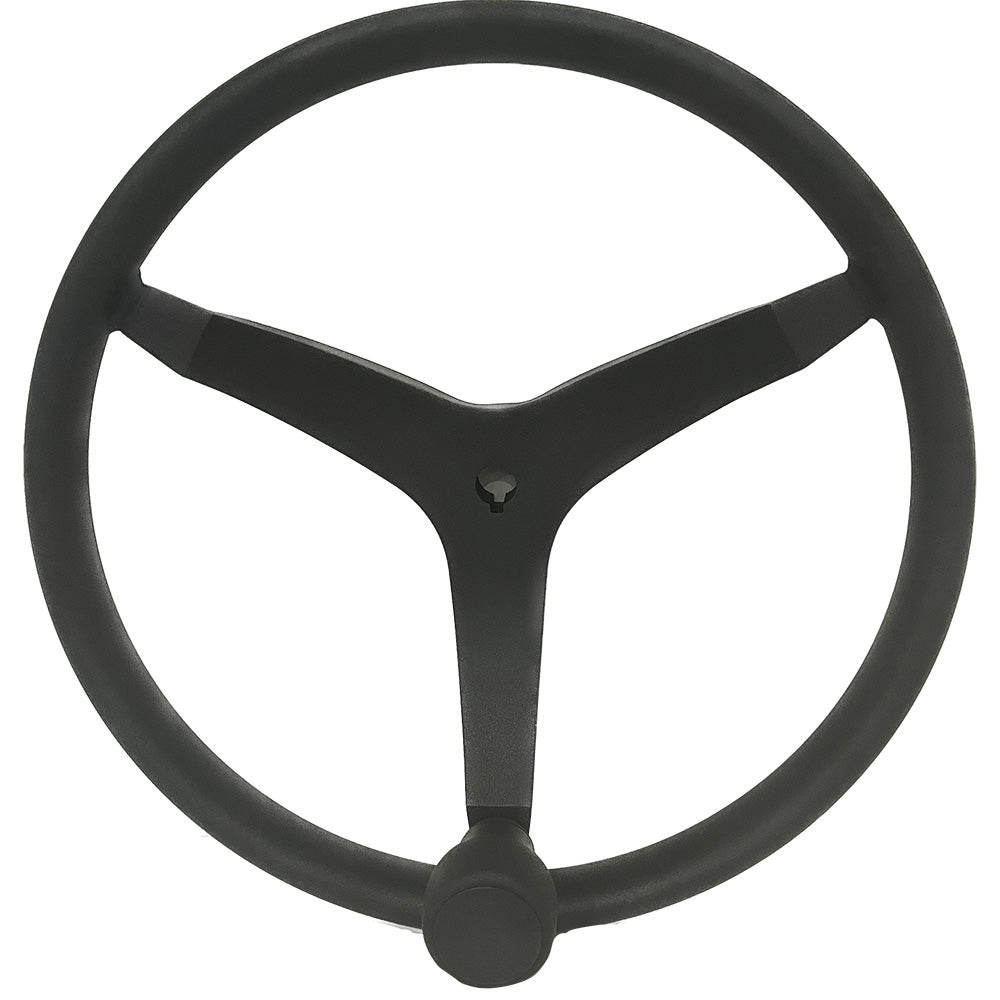 Uflex  V46  135 Stainless Steel Steering Wheel wSpeed Knob  Black V46B
