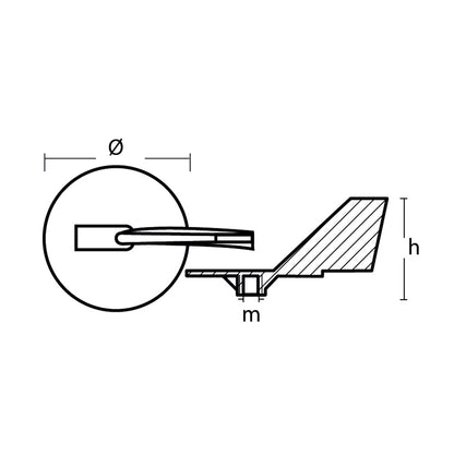 Tecnoseal Zinc Yamaha Trim Tab Anode f150  225 HP Motors 01143