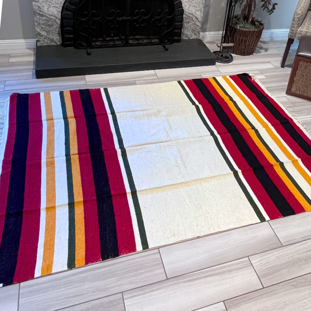 Wool Striped Mexican Blanket