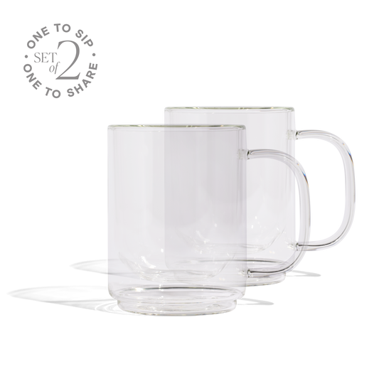 Cove 12oz Glass Mug - Set of 2 - Clear - Restocking End Feb
