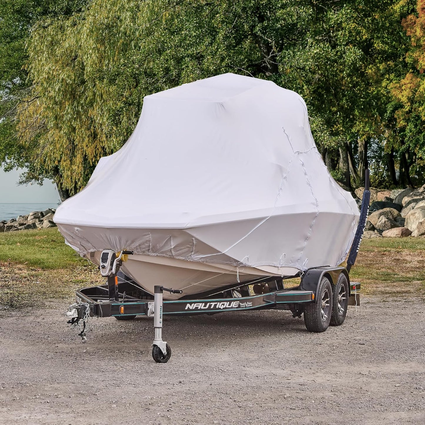 Shrink wrap over tower V-Bow 21'-23'