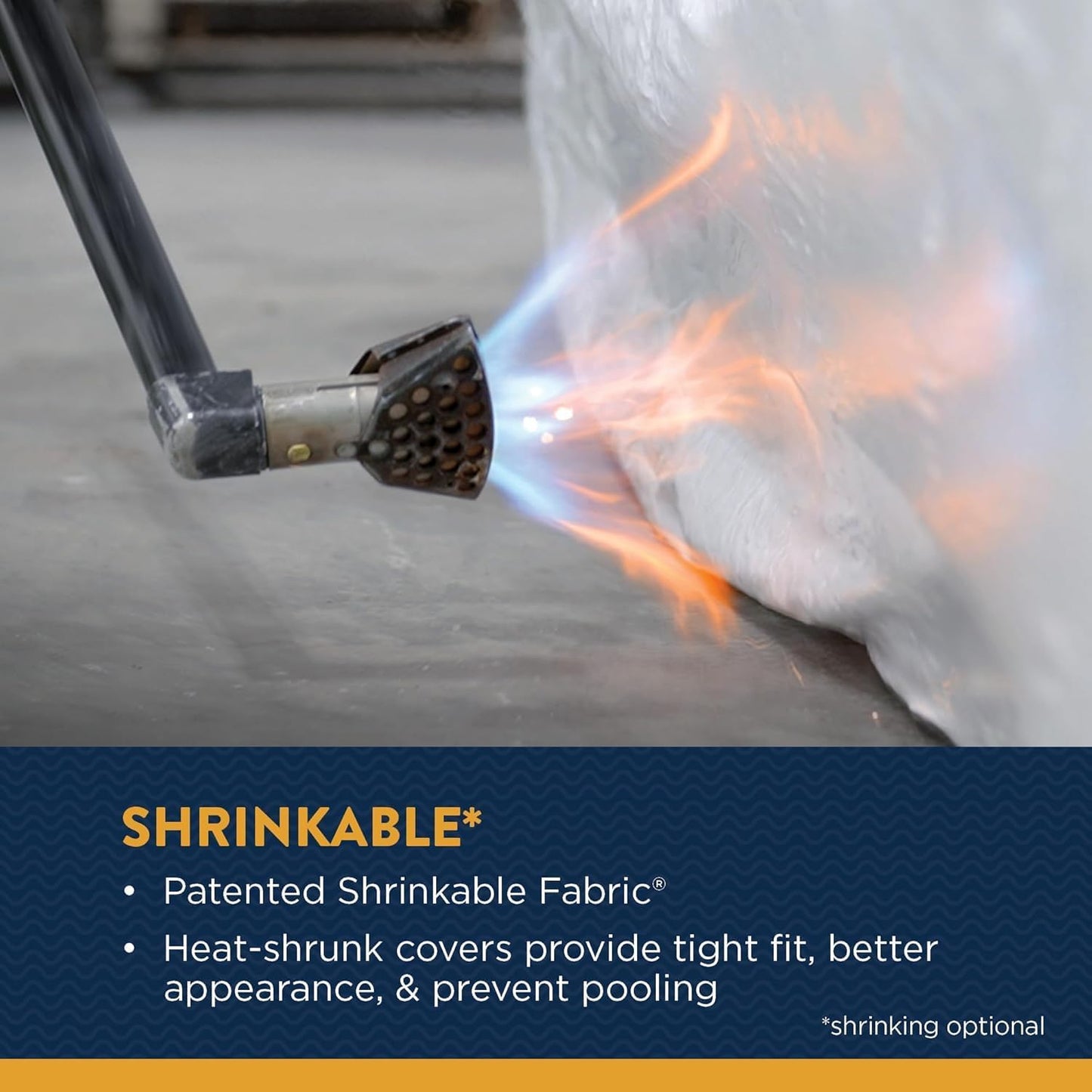 Shrink wrap over tower Pickle fork or wide bow 21'-23'