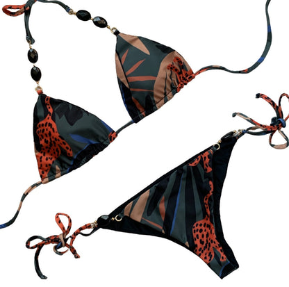 Bermuda Triangle Bikini Top - Rainforest Oasis