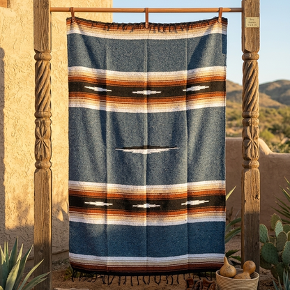 Harvest Moon Diamond Baja Blanket - Blue