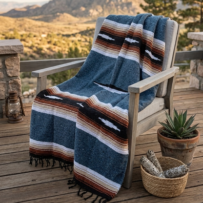 Harvest Moon Diamond Baja Blanket - Blue