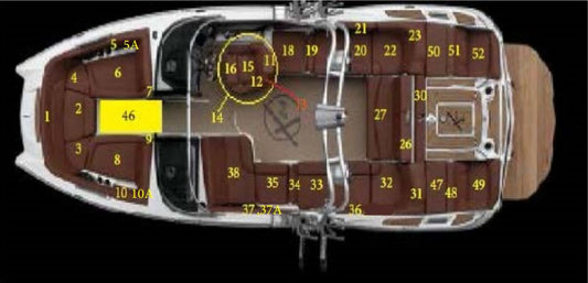 MasterCraft 2021- X24 PORT REAR SEAT CUSHION SKIN