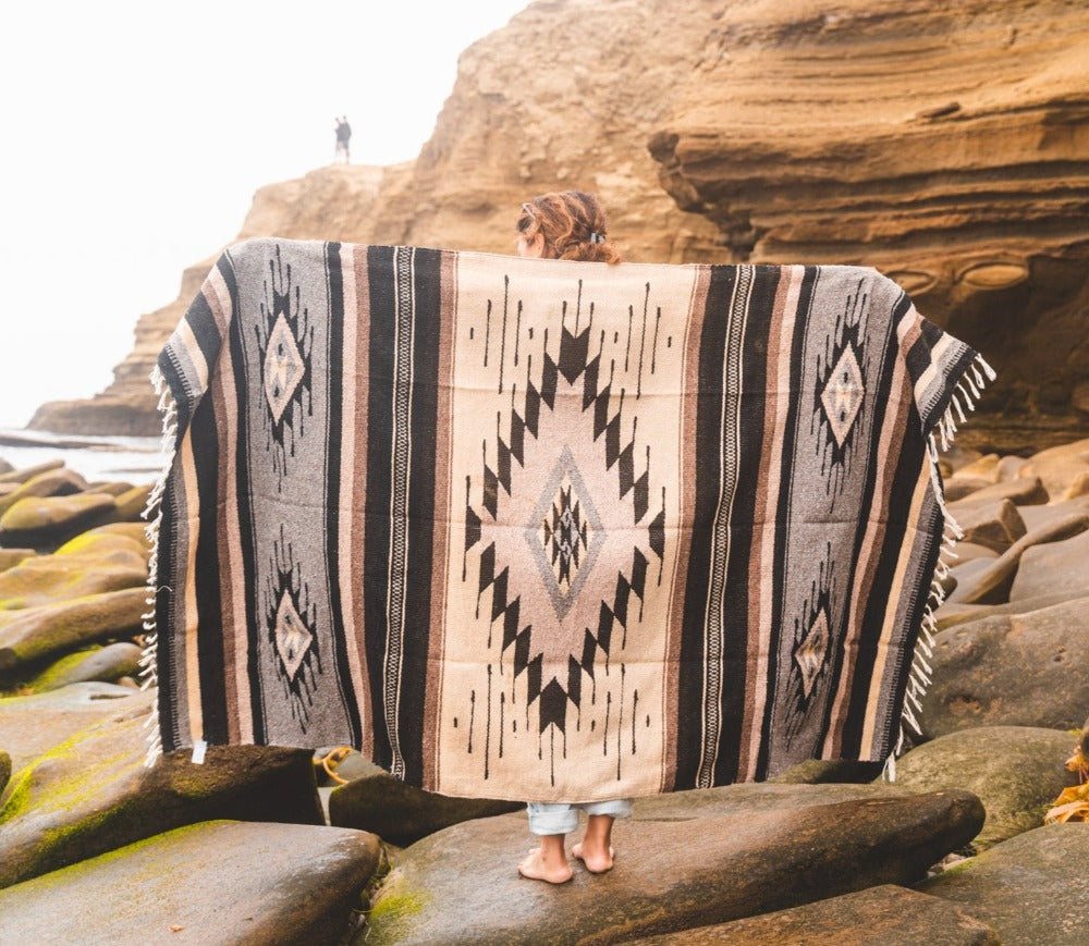 Brown Wool Mexican Blanket - PRE ORDER 6/28