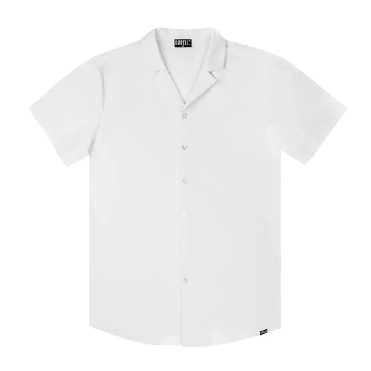 Men’s Short Sleeve Tailored Fit Button-Down Shirt – Arctic White