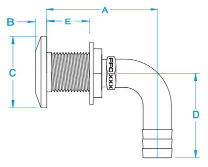 1" SS Thru Hull w/ Bronze Hose Connection (O4705)