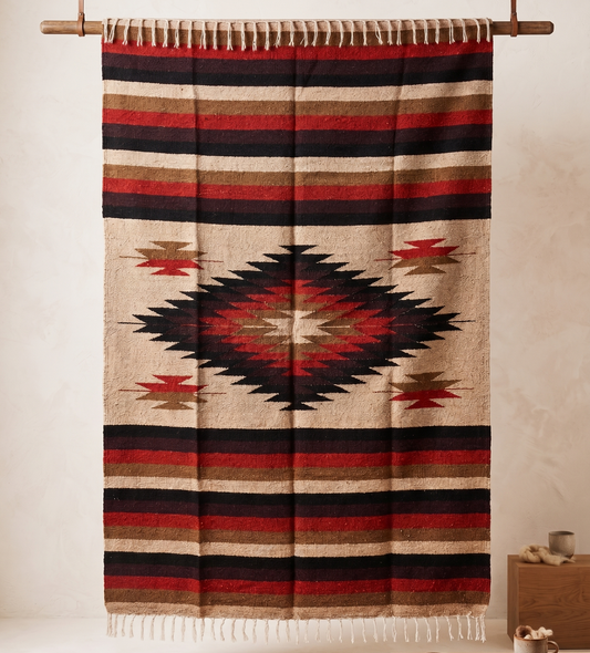 Tan Mexican Diamond Yoga Blanket