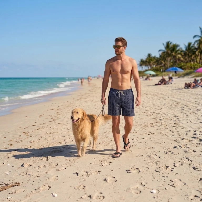 Linear Drift, Storm and Fog Hybrid Short, Compression Lined Swim and Resort Trunk