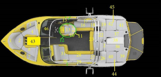 MasterCraft 2018- XT21 OPTIONAL CENTER REAR CONVERTIBLE FLIP SEAT CUSHION SKIN
