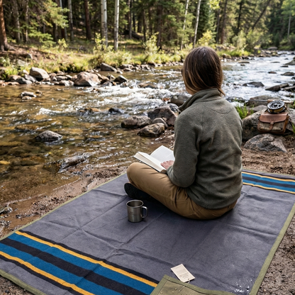 Canvas Camping Blanket - Waxed Canvas Outdoor Blanket / Bushcraft Blanket