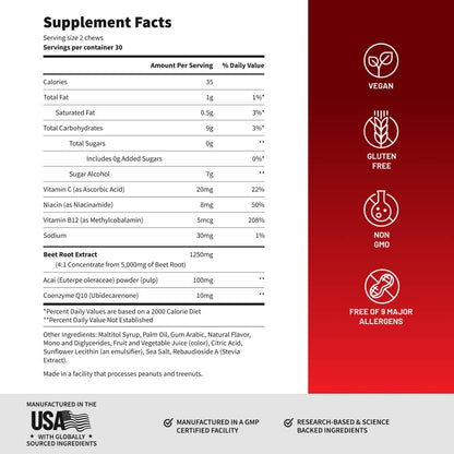Nitric Oxide Beet Soft Chews