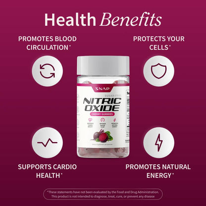 Nitric Oxide Gummies - Cherry Flavor - Buy 2 Get 1 FREE!
