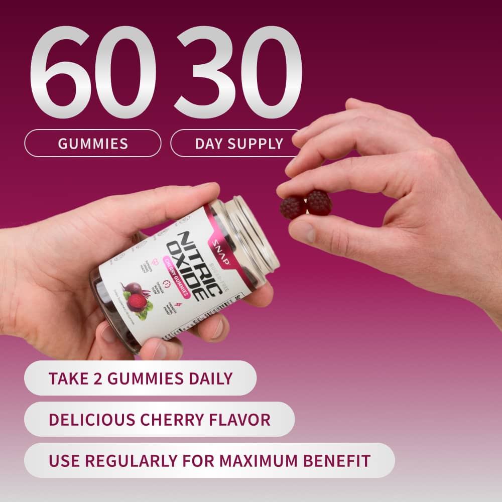 Nitric Oxide Gummies - Cherry Flavor - Buy 2 Get 1 FREE!