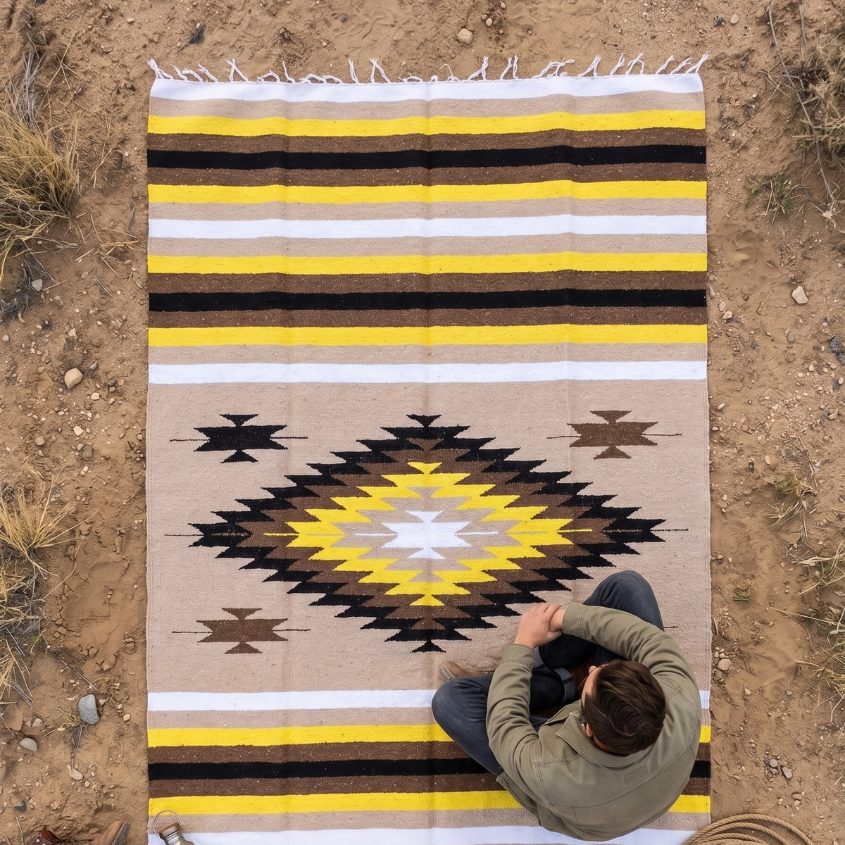 Classic Brown & Gold XL Diamond Blanket