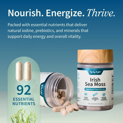 Irish Sea Moss with Iodine Energy Support - Buy 3, Get 2 FREE!