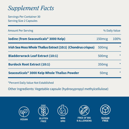 Irish Sea Moss w/ Iodine Energy Support - Buy 2, Get 1 FREE!