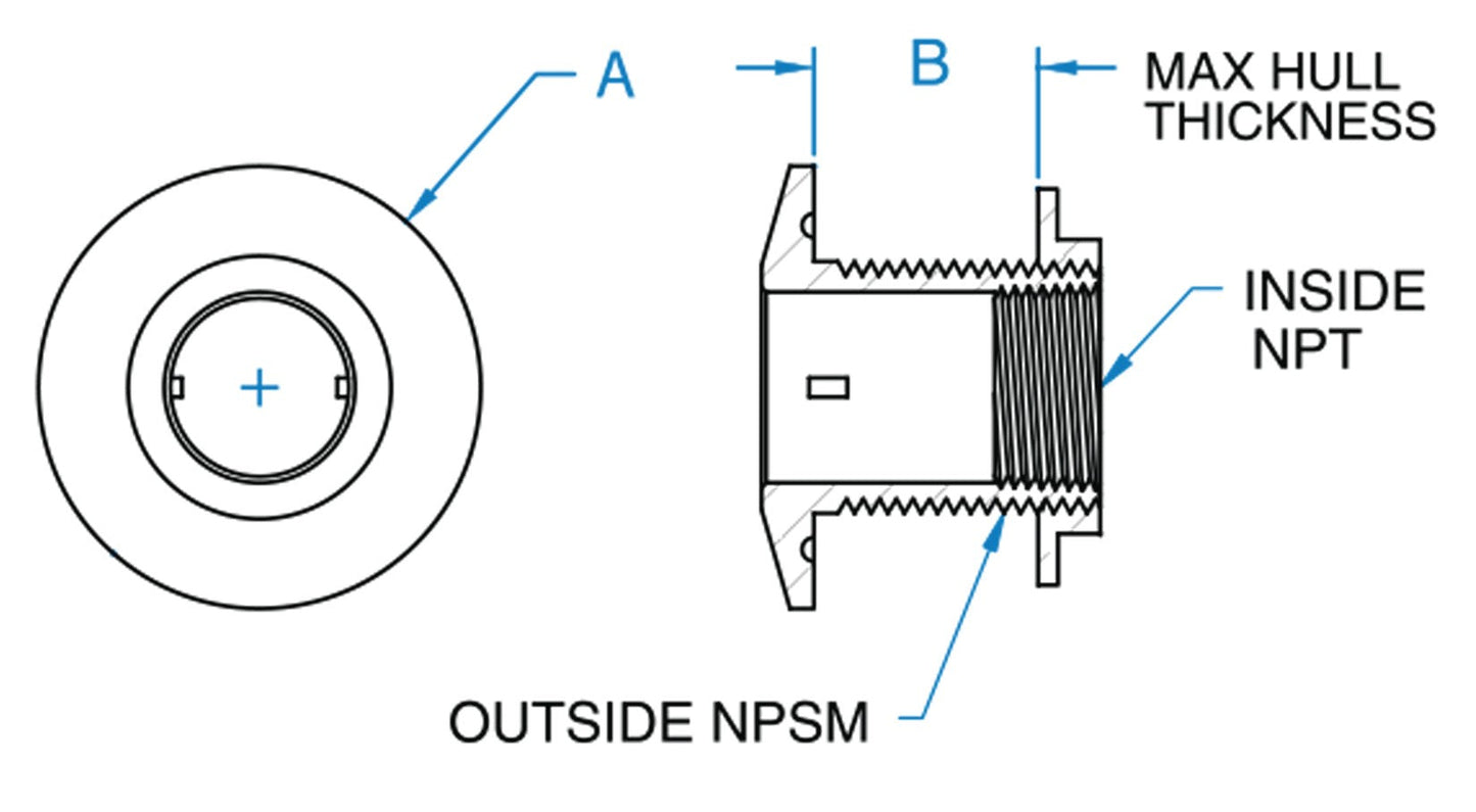 3/4" Bulkhead 316 SS Fitting with Nut (O4726)