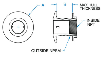 3/4" Bulkhead 316 SS Fitting with Nut (O4726)