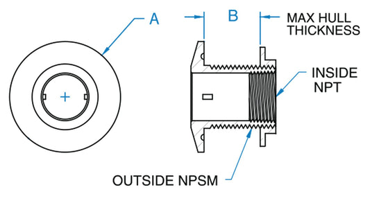 3/4" Bulkhead 316 SS Fitting with Nut (O4726)