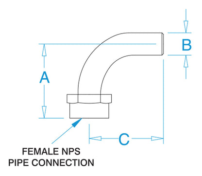 TPC-1000 Bronze Elbow Pipe, Female NPS Connector (O4725)